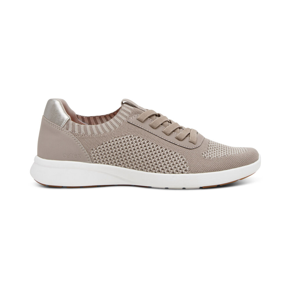 Aetrex Women's Teagan Arch Support Sneakers - Oatmeal | USA 33PXL6Z